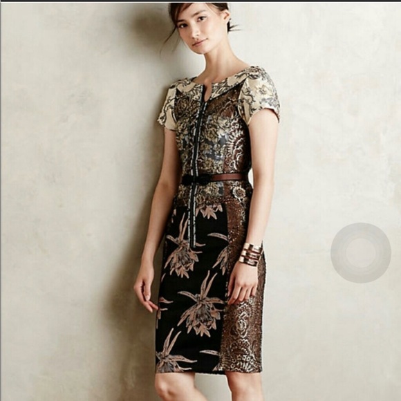 NWT Anthropologie Byron Lars Brocade Sheath Dress - Picture 2 of 9